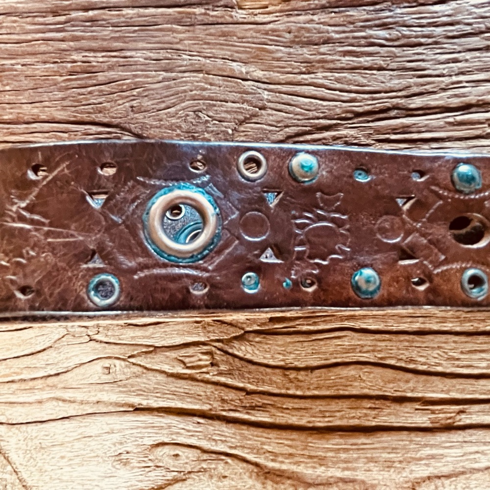 DSquared Brown Leather Belt with Silver Buckle - Picture 7 of 8